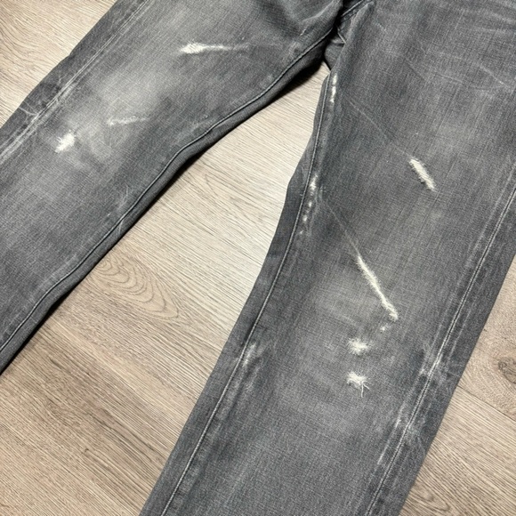 PRPS Noir Washed Grey Distressed Selvedged Denim Jeans Straight Japan 32x29.5 - Picture 5 of 15